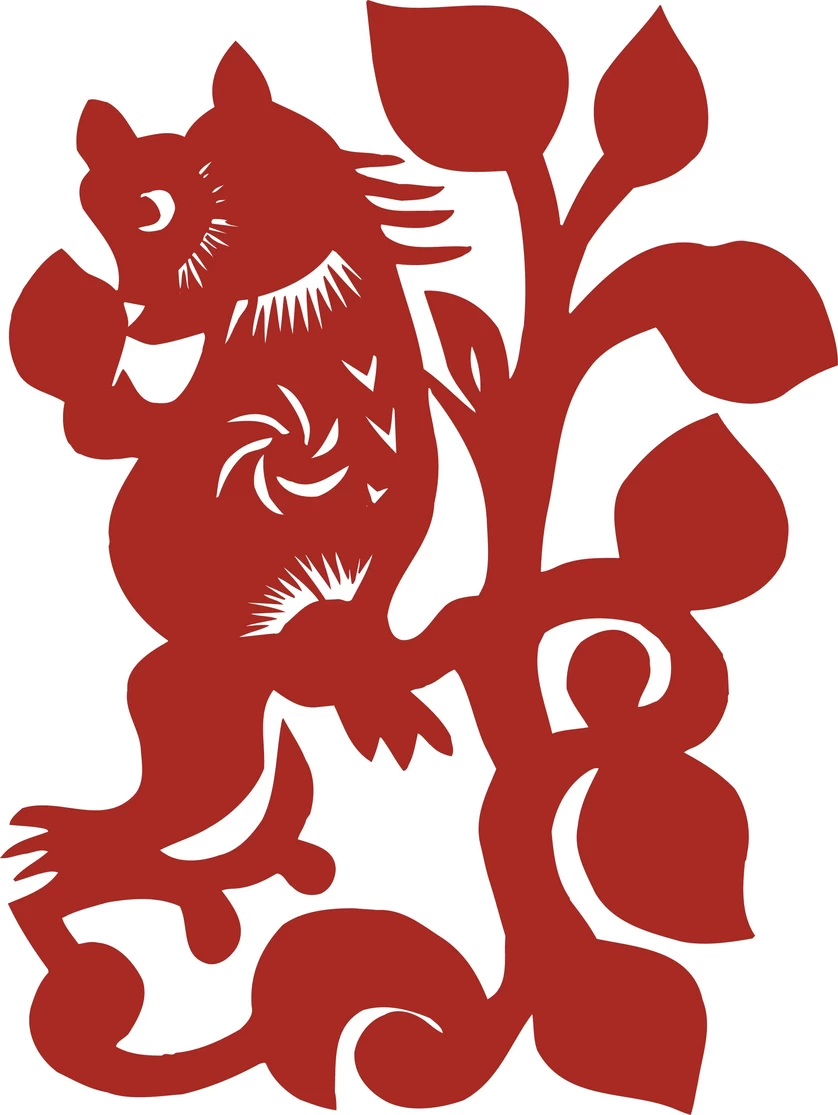 中国风中式传统喜庆民俗人物动物窗花剪纸插画边框AI矢量PNG素材【1632】